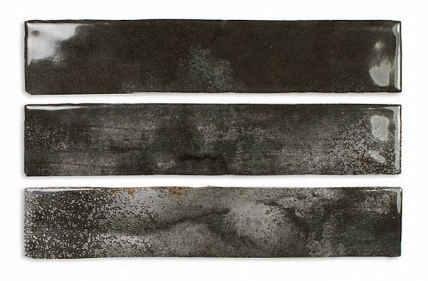 Настенная плитка ENAMEL CHARCOAL (123144) 5x25 от DNA Tiles (Испания)