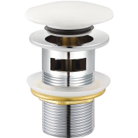 Смесители CEZARES CZR-SAT7-Bi Донный клапан с системой ˮКлик-клакˮ с переливом, с белой крышкой