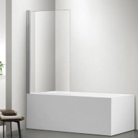 Шторка для ванны Aquatek Дельта 80 см. профиль хром, стекло прозрачное