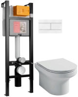 Комплект унитаз с инсталляцией, кнопкой и сиденьем микролифт Jacob Delafon Elite E21755RU-00