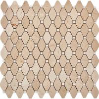 pixmosaic PIX 285 Cream marfil, Thassos White, чип 39x24 мм, сетка 286х295x7 мм, Полированная