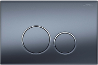 Кнопка смыва Aquatek KDI-0000035 оружейная сталь, ободок хром