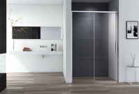 Душевая дверь в нишу Cezares Duet Soft-M 150 см. профиль хром, стекло прозрачное