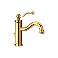 Смеситель для раковины Paini Duomo с донным клапаном, золото PVD