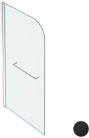 Шторка для ванны Jacob Delafon Odeon Up 80 см. профиль черный, стекло прозрачное