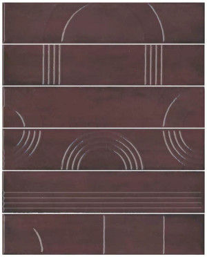 Панно Мажорель бордовый глянцевый (из 6 частей 6х28.5) (KMP3STA006RN6X) 36x28.5x1 от Kerama Marazzi (Россия)