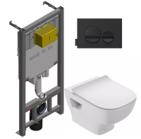 Комплект унитаз с инсталляцией, кнопкой и сиденьем Jacob Delafon Struktura E21750RU-00