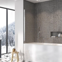 Шторка для ванны Radaway NES 50 см. профиль хром, стекло прозрачное