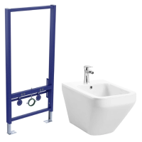 Комплект биде подвесное Aquatek Лира AQ1055-00+инсталляция Aquatek Standart 50 INSB-0000001