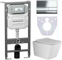 Комплект унитаз с инсталляцией, кнопкой и сиденьем Ceramica Nova Metric CN3007_1002CH_1000