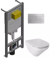 Комплект унитаз с инсталляцией, кнопкой и сиденьем микролифт Jacob Delafon Modern Life E21776RU-00