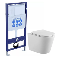 Комплект унитаз с инсталляцией и сиденьем микролифт Aquatek Вега SET AQUATEK ВЕГА cmp безободковый