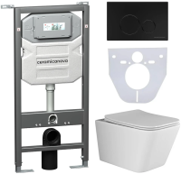 Комплект унитаз с инсталляцией, кнопкой и сиденьем Ceramica Nova Metric CN3007_1001B_1000