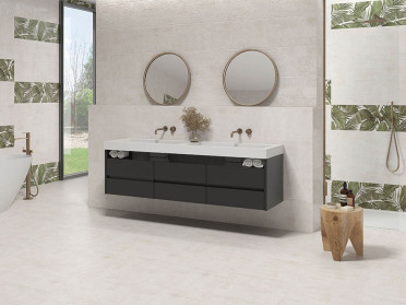 Настенная плитка STUDIO HOJAS PERLA (18 видов рисунка) 30x90x1.05 от El Molino (Испания)