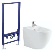 Комплект биде подвесное Aquatek Европа AQ1016-MW+инсталляция Aquatek Standart 50 INSB-0000001