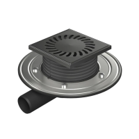 Душевой трап с решеткой Paini 125х125 мм, черный матовый