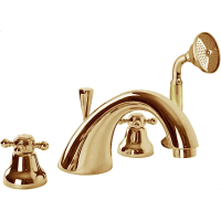 Смеситель на борт ванны с ручным душем Cezares Golf GOLF-BVD-02-M бронза