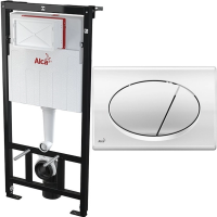 Инсталляция для подвесного унитаза 4 в 1 AlcaPlast AM101/1120-4:1RUS SET+M71 комплект с клавишей