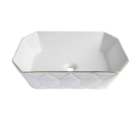 Раковина накладная Bronze de Luxe Golden Cell 50 1398GL белая