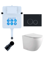 Комплект унитаз с инсталляцией, кнопкой и сиденьем микролифт Aquatek Европа SET BW AQUATEK ЕВРОПА-020 3в1 безободковый
