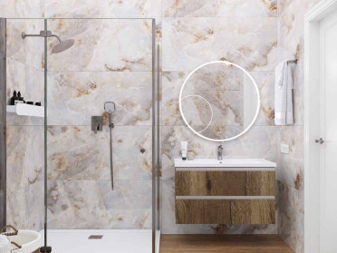 Керамогранит Onyx Magic Brown серо-коричневый Полированный 60x120 от Ceradim (Индия)