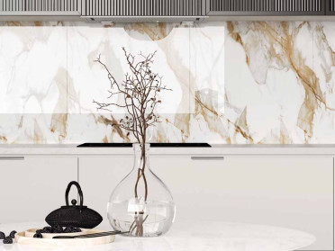 Керамогранит Calacatta Fairy Gold бежевый Полированный 60x120 от Ceradim (Индия)