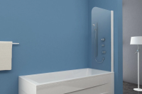 Шторка для ванны Kolpa-San Quat 75 см. профиль хром, стекло прозрачное