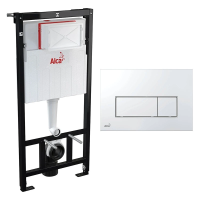 Инсталляция для унитаза AlcaPlast Basic AM101/1120-0001+M571, кнопка смыва хром