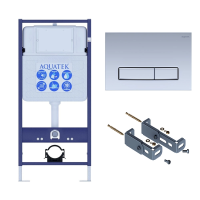 Инсталляция для унитаза Aquatek Slim INS-0000012+кнопка смыва никель