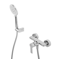 Смесители BelBagno AURORA Смеситель для душа в комплекте с ручным душем, шлангом и держателем, хром AURORA-ESDM-CRM