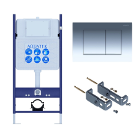 Инсталляция для унитаза Aquatek INS-0000014, кнопка смыва хром + крепеж