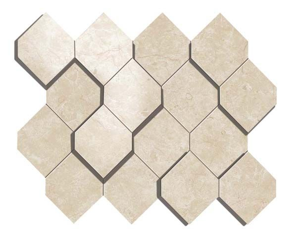 Мозаика керамогранит Marvel Stone Cream Prestige Mosaico Esagono 3D (AS38) 28.2x35.3 от Atlas Concorde (Италия)