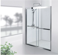 Душевая дверь в нишу Aquanet Delta 150 см. 2 откатных стекла, профиль хром, стекло прозрачное