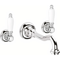 Смеситель Cezares First FIRST-BLS1-01-Bi для раковины встраиваемый хром ручки белые