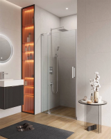 Душевая дверь в нишу Cezares Slider 100 см. профиль хром, стекло прозрачное