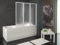 Шторка для ванны Kolpa-San Quat 140 см. профиль белый, стекло прозрачное