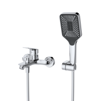 Смесители BelBagno DUE Смеситель для ванны и душа в комплекте с ручным душем, шлангом и держателем, хром DUE-VASM-CRM