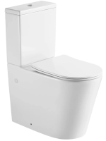 Унитаз-компакт напольный с бачком и сиденьем микролифт Aquatek Оберон AQ1273H-00 безободковый