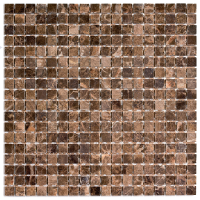 pixmosaic PIX 304 Dark Emperador, чип 15x15 мм, сетка 305х305x4 мм, Полированная