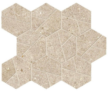 Мозаика Boost Stone Cream Mosaico Hex (A7CV) 25x28.5 от Atlas Concorde (Италия)