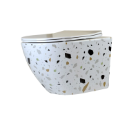 Унитаз подвесной с сиденьем микролифт Bronze de Luxe Terrazzo 2092-W безободковый