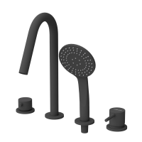 Смеситель для ванны Cezares Leaf LEAF-BVDM4-L-NOP черный матовый