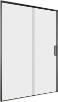 Душевая дверь в нишу Aquanet Pleasure Evo 130 см. профиль черный, стекло прозрачное