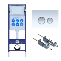 Инсталляция для унитаза Aquatek INS-0000017, кнопка смыва белая/хром + крепеж