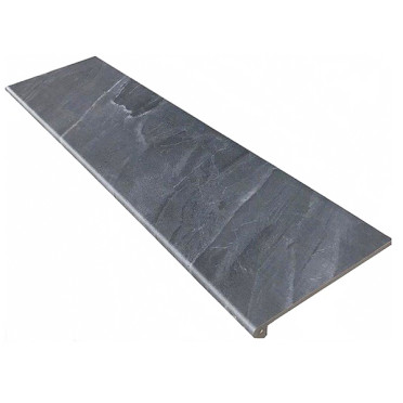 Фронтальная ступень Tibet Smooth Round. Antracita 33x120 от Gres de Aragon (Испания)