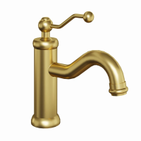 Смеситель для раковины Paini Duomo 88PJ205 без донного клапана, матовое золото PVD