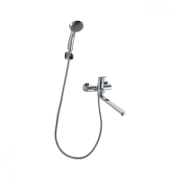 Смеситель для ванны c длинным изливом с аксессуарами Bravat Drop F64898C-LB