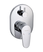 Встраиваемый смеситель в стену 3-функц (латунное тело в комплекте) Bravat Eler FB848238CP-3-RUS