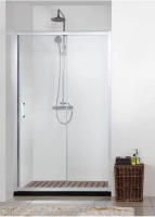 Душевая дверь в нишу Aquanet Alfa 100 см. профиль хром, стекло прозрачное