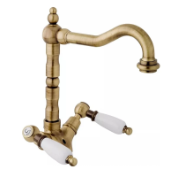 Смеситель для раковины Cezares First FIRST-LS2-02-Bi бронза, ручки белые